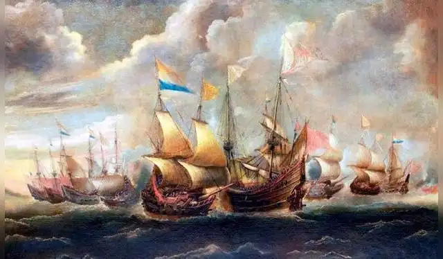  Embarcaciones de piratas holandeses navegando en el Océano Pacífico. Foto: El Correo de Pozuelo.    