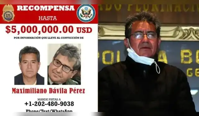  El exfuncionario, Maximiliano Dávila, estaba siendo buscado por una millonaria recompensa ofrecida por EE.UU. Foto: Bolivia.com   