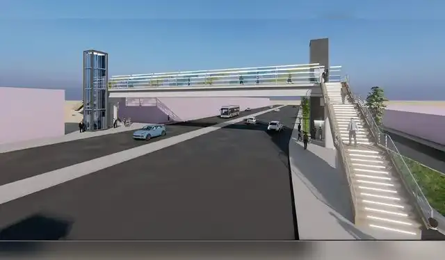  El nuevo puente peatonal Virgen del Carmen se inagurará la primera semana de enero del 2025. Foto: composición LR   