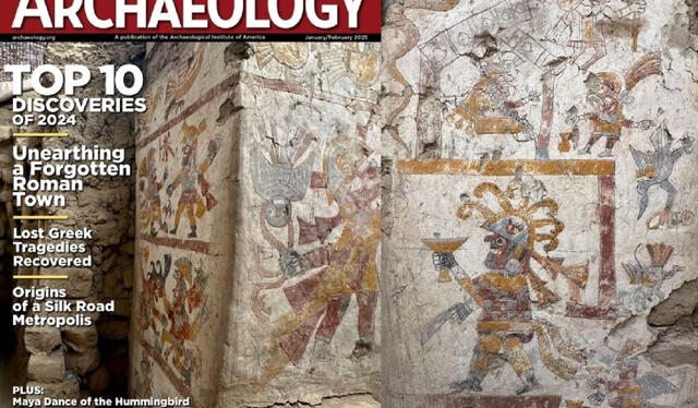 Portada de la próxima edición de Archaelogy Magazine, en donde posiciona el hallazgo en Áncash como el más importante del año. Foto: Archaelogy Magazine   