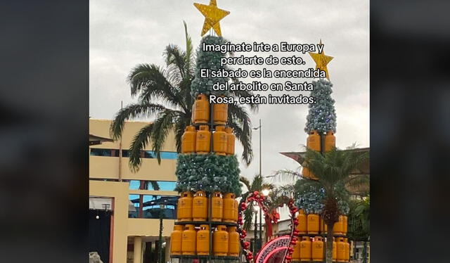 Árbol navideño viral. Foto: TikTok    