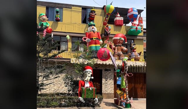 Hogar peruano con peculiar estilo navideño. Foto: TikTok   