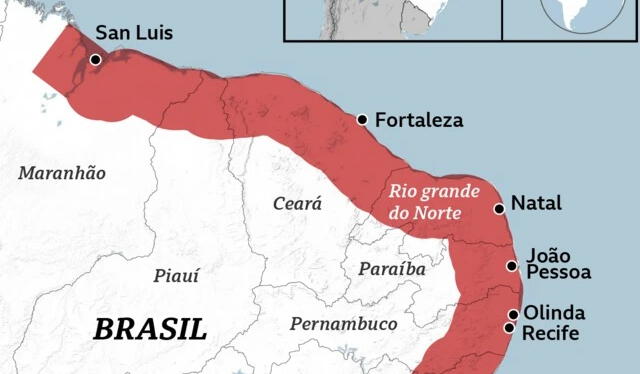  La colonia de Nueva Holanda ocupó una extensión significativa del noreste de Brasil, específicamente en la región costera que abarcaba partes de los actuales estados de Pernambuco, Paraíba, Río Grande del Norte, Ceará y Alagoas. Foto: BBC   