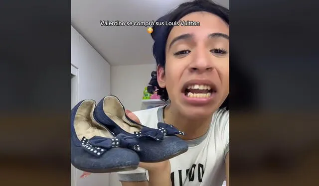 Influencer mostró zapatos y desató un sinfín de comentarios. Foto: TikTok    