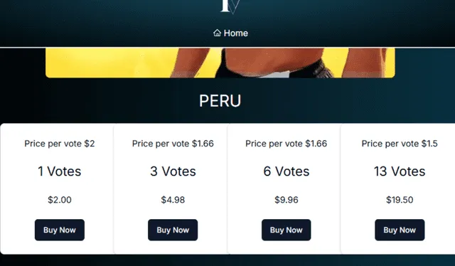 Precios de votos. Foto: missuniverse 