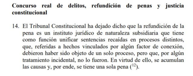 Sentencia del TC se pronunció sobre la refundición de penas   