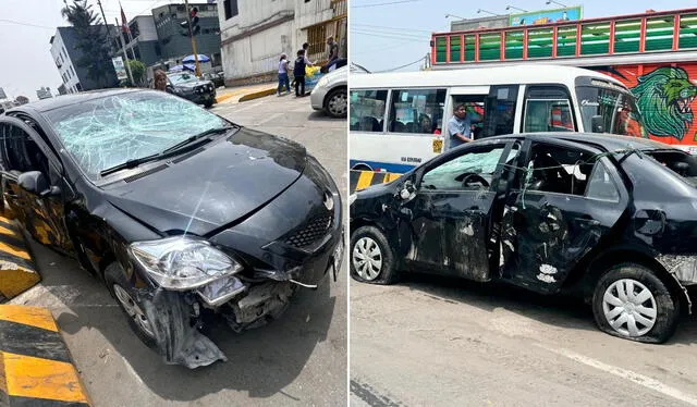  Vehículo negro que los presuntos delincuentes utilizarían antes de perpetrar los robos en la zona. Foto: Marcia Chahua /LR/PNP Ate    