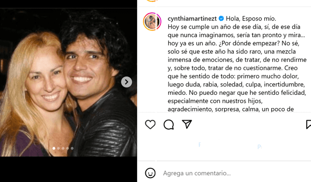 Mensaje de Cynthia Martinez. Foto: Instagram/cynthiamartinezt   