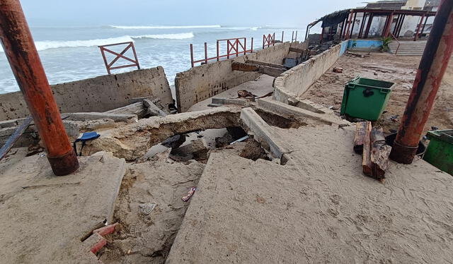  Oleajes destruyeron malecón de Máncora. Foto: Maribel Mendo/La República   