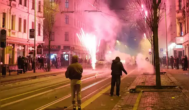  Un agente de policía resultó gravemente herido en Alemania tras ser alcanzado por un artefacto pirotécnico ilegal. Foto: DPA   