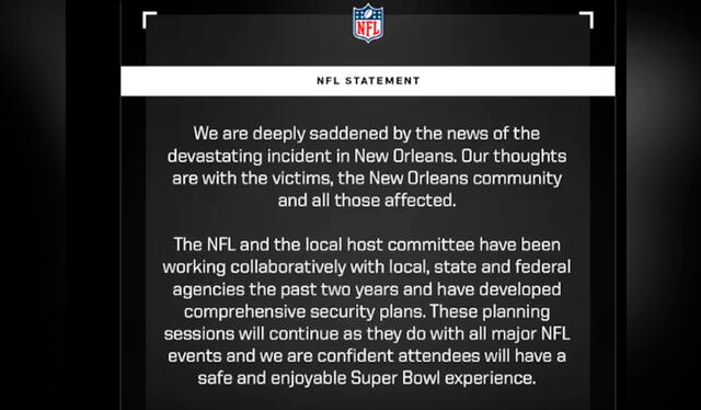  La NFL confirmó que está fortaleciendo las medidas de seguridad para el Super Bowl en Nueva Orleans. Foto: NFL   