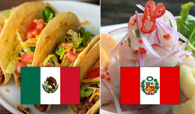  Comida mexicana y peruana. Foto: composición LR   