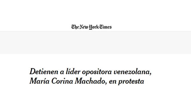 Titular de The New York Times. Foto: The New York Times    