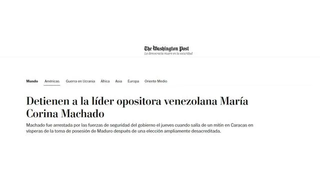 Informe de The Washington Post. Foto: captura LR    