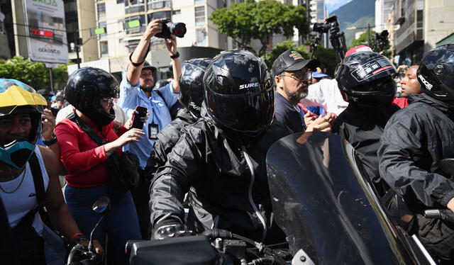 Maria Corina Machado fue detenida tras dar un discurso en Chacao, Caracas. Foto: AFP   