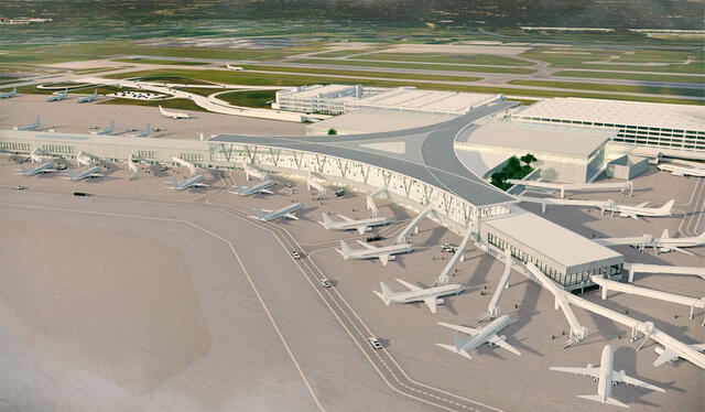  La modernización del aeropuerto de Columbus, con una inversión de 2.000 millones de dólares, está diseñada para incrementar su capacidad y mejorar la experiencia de los pasajeros, facilitando sus desplazamientos. Foto: WOSU   