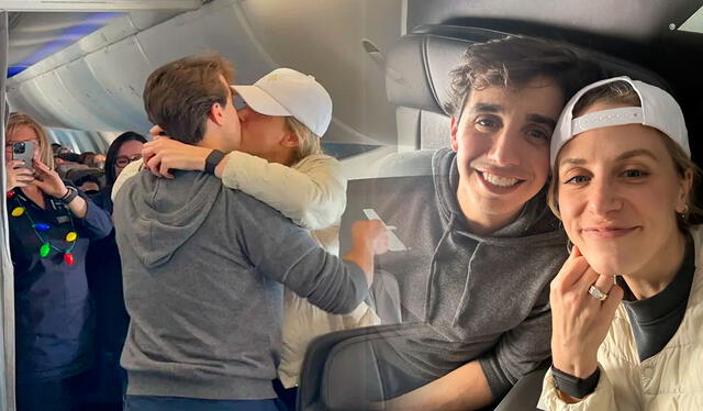  Sam Riber, un empresario de 34 años, se inspiró en una famosa comedia romántica para llevar a cabo su plan en el aire. Foto: Sam Riber / SWNS   