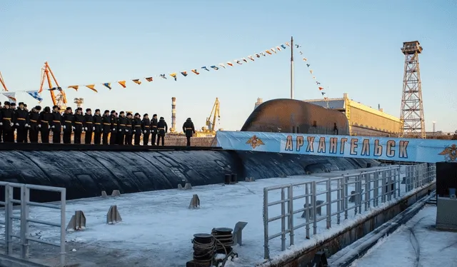  Arkhangelsk es el nuevo submarino ruso situado en el mar Blanco que representa gran capacidad tecnológica. Foto: El Español    