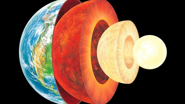  El núcleo interno de la Tierra es una enorme bola de metal de 2.500 km de ancho compuesta de hierro. Foto: Science Photo Library.    