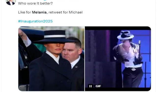  El peculiar sombrero de la primera dama, Melania Trump, desató una larga fila de memes en las redes sociales. Foto: X   