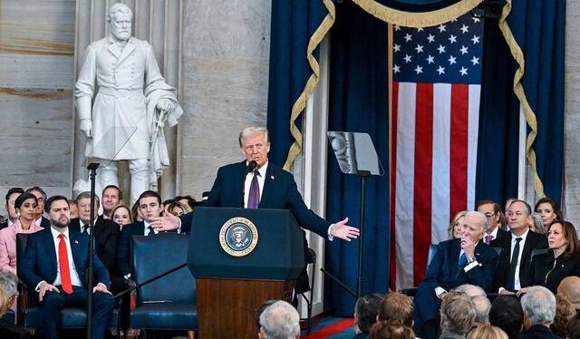 Trump tras juramentar por segunda vez como presidente de los Estados Unidos. Foto: El país   