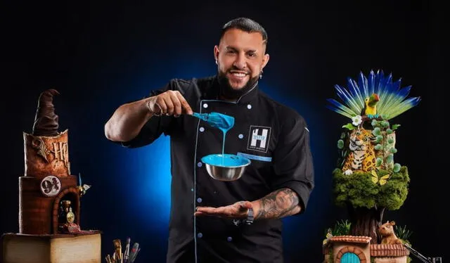  El venezolano Henderson González ganó el reality de Netflix "Is It Cake?", destacando por su talento y creatividad en pasteles hiperrealistas. Foto: captura   