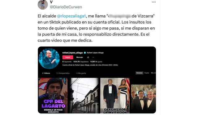  Publicación de Curwen en redes. Foto: X    