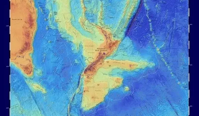  La cartografía del continente Zelandia que ha estado sumergido durante millones de años. Foto: La Razón   