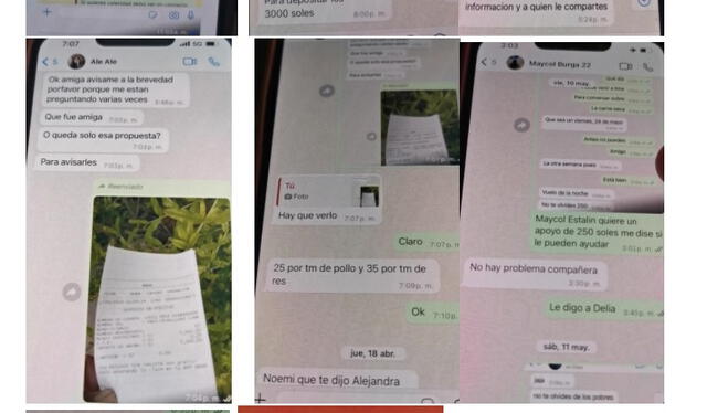 Registro de mensajes de texto entre los investigados   