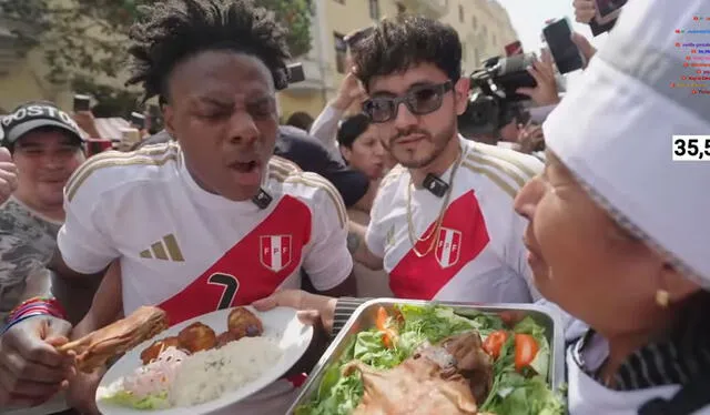 Streamer estadounidense disfrutó la gastronomía peruana en Lima. Foto: IShowSpeed /YouTube    