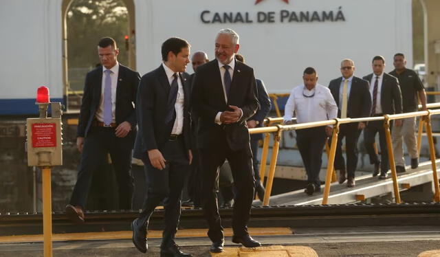  Marco Rubio, secretario de Estado de los EE. UU. visitó el último domingo el Canal de Panamá. Foto: La Prensa Panamá.    