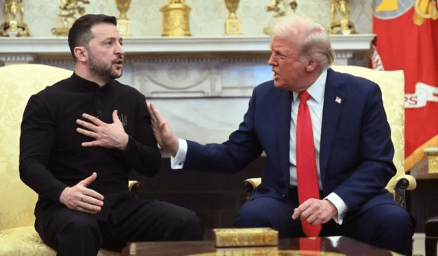 En medio de la tensión entre ambos presidentes, Trump tocó el hombro a Zelensky. Foto: El Observador. En medio de la tensión entre ambos presidentes, Trump tocó el hombro a Zelensky. Foto: El Observador.