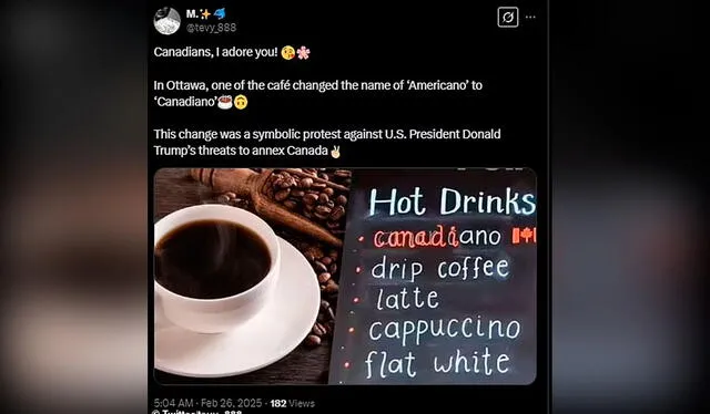  Algunos restaurantes tomaron la decisión de cambiarle el nombre al cafe. Foto: X    