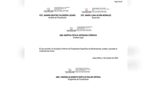 Vanessa Walde revisó y aprobó el informe favorable a la defensa de Dina Boluarte   