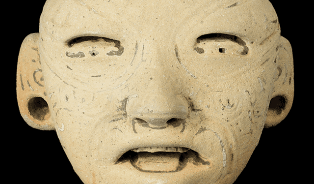  Cabeza de figura masculina con tatuajes o escarificaciones. Foto: Antiquity Publications   