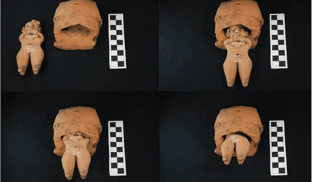  La figura más pequeña del cuadro cabe dentro del vientre hueco de otra figura encontrada fuera del yacimiento.   