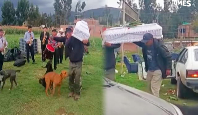  El dueño del perrito no dudó en despedir a su amigo fiel con todos los honores: un ataúd y música hasta su última morada. Foto: composición LR / TikTok / @Huancayorktimes   