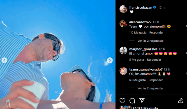 Paco Bazán y Susana Alvarado ya no esconden su amor. Foto: Instagram Paco Bazán y Susana Alvarado ya no esconden su amor. Foto: Instagram