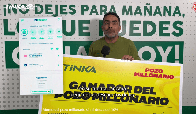 El dinero ya fue depositado en la cuenta bancaria de afortunada chiclayana. Foto: YouTube El dinero ya fue depositado en la cuenta bancaria de afortunada chiclayana. Foto: YouTube