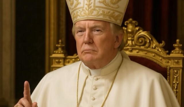 Donald Trump vestido como el papa por la inteligencia artificial. Donald Trump vestido como el papa por la inteligencia artificial.
