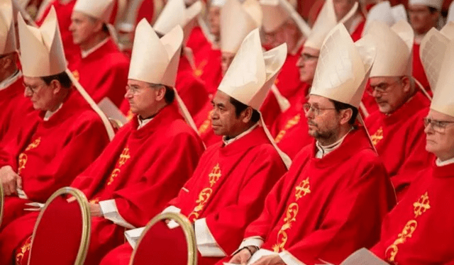 los cardenales Infirmarii esperando su turno para votar Foto: Stereo 100 los cardenales Infirmarii esperando su turno para votar Foto: Stereo 100