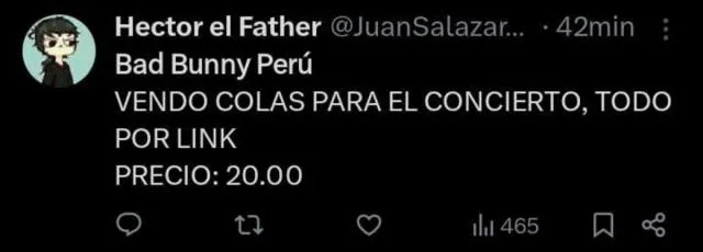Usuario en Twitter vende cola en preventa. Foto: Captura de pantalla Usuario en Twitter vende cola en preventa. Foto: Captura de pantalla