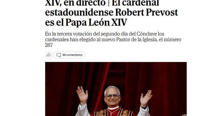 La elección de León XIV se produjo tras cuatro rondas de votación en el cónclave. Foto: El Mundo La elección de León XIV se produjo tras cuatro rondas de votación en el cónclave. Foto: El Mundo