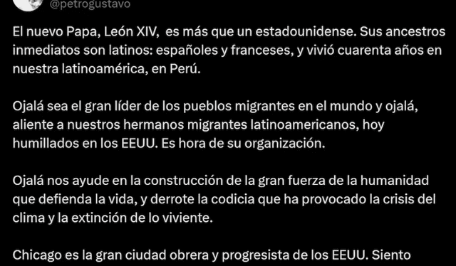 Petro señaló que: Petro señaló que: