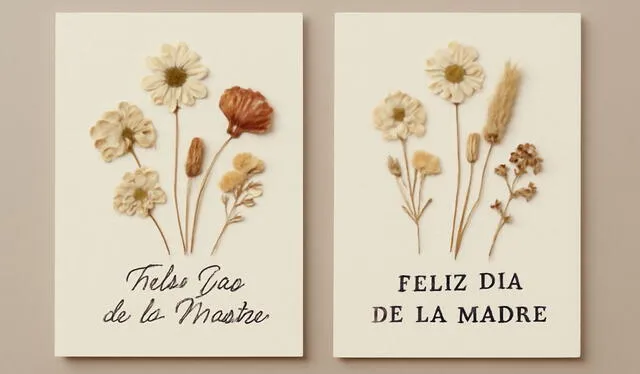 Tarjetas para el Día de la Madre: alternativas hechas con flores. Foto: Dall-e Tarjetas para el Día de la Madre: alternativas hechas con flores. Foto: Dall-e