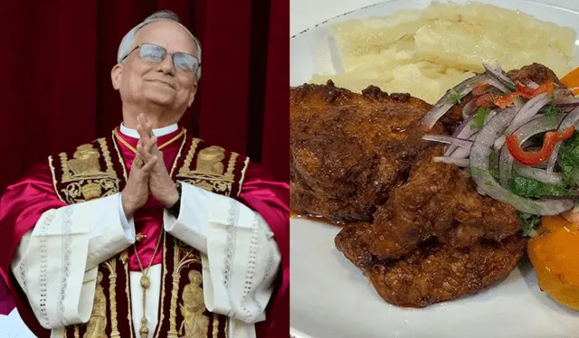 El plato preferido de León XIV es el frito chiclayano que solía pedir acompañado de un café pasado. Foto: Composición LR/ France 24/ YouTube El plato preferido de León XIV es el frito chiclayano que solía pedir acompañado de un café pasado. Foto: Composición LR/ France 24/ YouTube