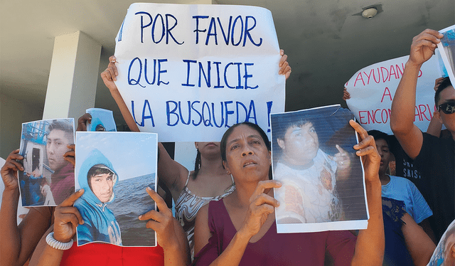  Familia de pescadores clamaron el apoyo de las autoridades marítimas. Créditos: Almendra Ruesta / La República.<br><br>    