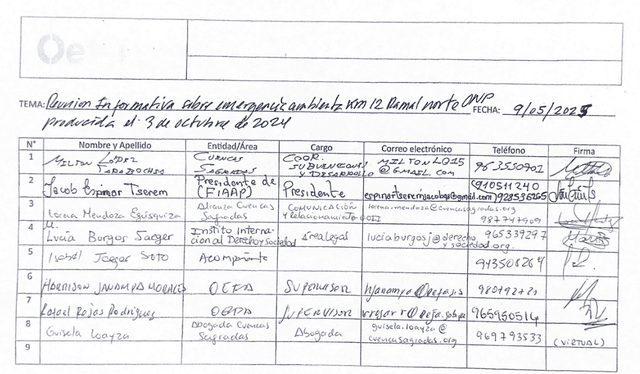 Acta de reunión con OEFA Acta de reunión con OEFA