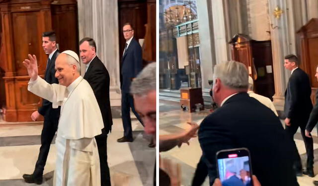 Los fieles quedaron encantados por el noble comportamiento de Robert Prevost, ahora papa León XIV. Foto: composición LR/ TikTok/ @aliciaamorales Los fieles quedaron encantados por el noble comportamiento de Robert Prevost, ahora papa León XIV. Foto: composición LR/ TikTok/ @aliciaamorales