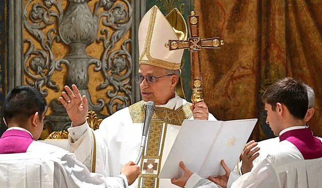 El Papa León XIV inició su pontificado de manera oficial. Foto: AFP. El Papa León XIV inició su pontificado de manera oficial. Foto: AFP.